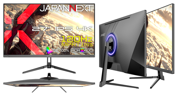 JAPANNEXTが27インチ IPSパネル搭載 120Hz/1ms対応の4Kゲーミングモニターを41,980円で12月25日(木)に発売