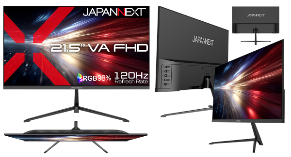 JAPANNEXTが21.5インチ VAパネル搭載 120Hz対応のフルHD液晶モニターを12,980円で1月29日(木)に発売