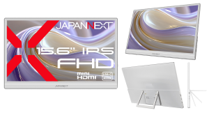 JAPANNEXTが15.6インチ IPSパネル搭載 本体にホワイトカラーを採用したフルHDモバイルモニターを20,480円で2月19日(木)に発売