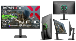 JAPANNEXTが27インチ TNパネル 昇降式多機能スタンド搭載 300Hz対応のフルHDゲーミングモニターを29,980円で3月19日(木)に発売