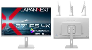 JAPANNEXTが27インチ IPSパネル搭載 本体カラーにホワイトを採用した4K液晶モニターを34,980円で4月9日(木)に発売