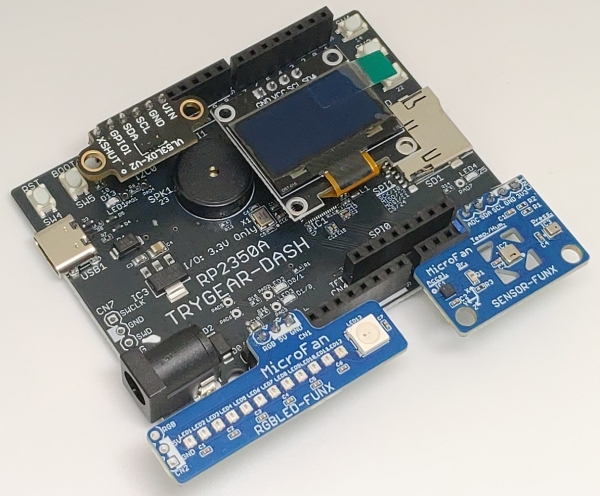 マイクロファン、教育用マイコン基板「TRYGEAR-DASH RP2350A」発売！基本入出力を標準実装しC/C++, Pythonのプログラミング学習を効率化