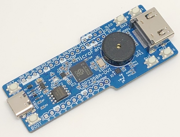 マイクロファン、TV/PCモニター出力機能付き開発基板「RP2350A-DVI」発売！C/C++, Pythonで大画面出力可能な計測ツールやゲーム作成が可能