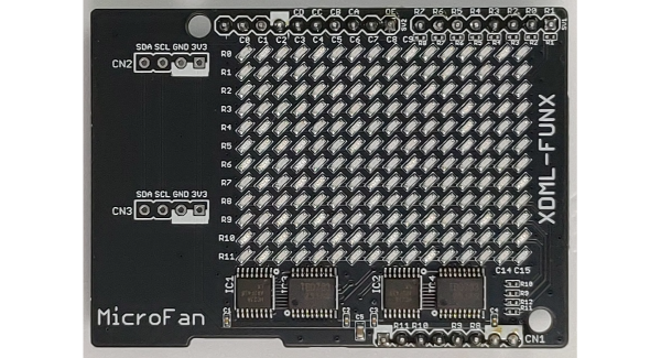 マイクロファン、TRYGEARにドットマトリックスLEDを追加するシールド「XDML-FUNX」発売！ダイナミック点灯処理や割り込み処理を学ぶのに最適