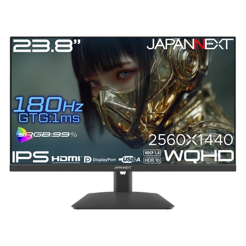 JAPANNEXTが23.8インチ IPSパネル搭載 180Hz対応のWQHDゲーミングモニターをAmazon限定 24,980円で6月11日(木)に発売