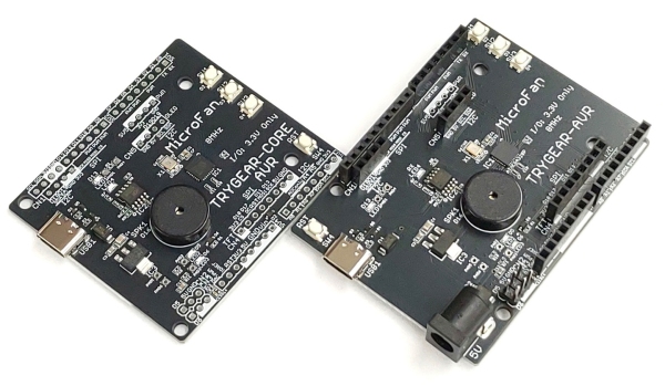 マイクロファン、ArduinoUNO R3準拠の3.3V版組込みモデル「TRYGEAR-CORE AVR」発売！最新デバイスを直結した演習成果をコンパクトに展開