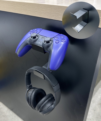 壁や家具に簡単取付！コントローラーを2台収納するスタンド［コントローラー収納スタンド ウォール式］を販売します。コントローラーとヘッドホンの収納も可能です。