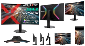 JAPANNEXTが27インチ VAパネル 昇降式多機能スタンドを搭載した180Hz対応の湾曲WQHDゲーミングモニターを34,980円で7月9日(木)に発売
