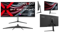 JAPANNEXTが34インチ IPSパネル搭載 アスペクト比21:9のUWQHDウルトラワイド湾曲液晶モニターを44,980円で7月16日(木)に発売
