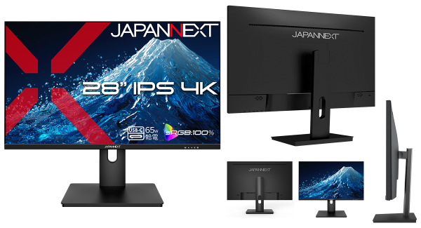 【価格.com限定 27,980円!】JAPANNEXTが28インチ IPSパネル搭載 USB-C(最大65W)給電対応4K液晶モニターを7月23日(木)に発売