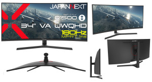 JAPANNEXTが34” VAパネル 180Hz アスペクト比21:9のUWQHD湾曲ウルトラワイドゲーミングモニターをECサイト限定 43,980円で発売