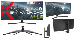 JAPANNEXTが34” VAパネル 180Hz アスペクト比21:9のUWQHD湾曲ウルトラワイドゲーミングモニターをECサイト限定 43,980円で発売