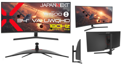 JAPANNEXTが34" VAパネル 180Hz アスペクト比21:9のUWQHD湾曲ウルトラワイドゲーミングモニターを49,980円で8月27日(木)に発売