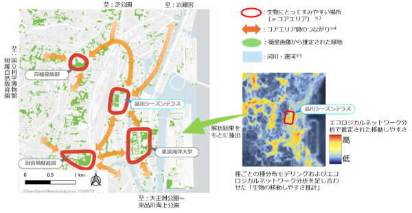 品川港南エリアにおいて自然資本モニタリングソリューションを活用しエコロジカルネットワークの形成を確認