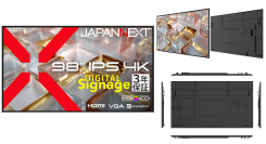 JAPANNEXTが98インチ IPSパネル搭載 24時間365日連続稼働対応の大型4Kデジタルサイネージモニターを888,800円で10月29日(木)に発売
